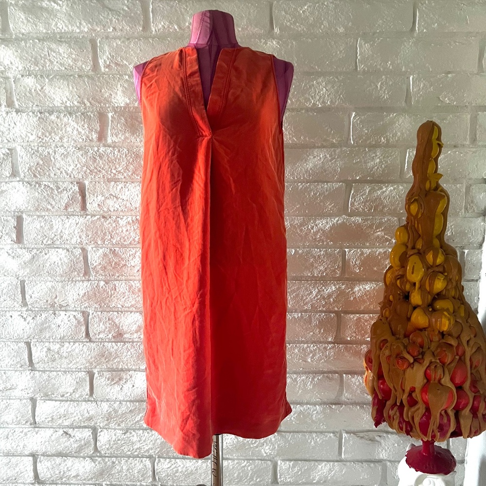 Mango Orange Sleeveless Dress Size Large - Picture 6 of 6